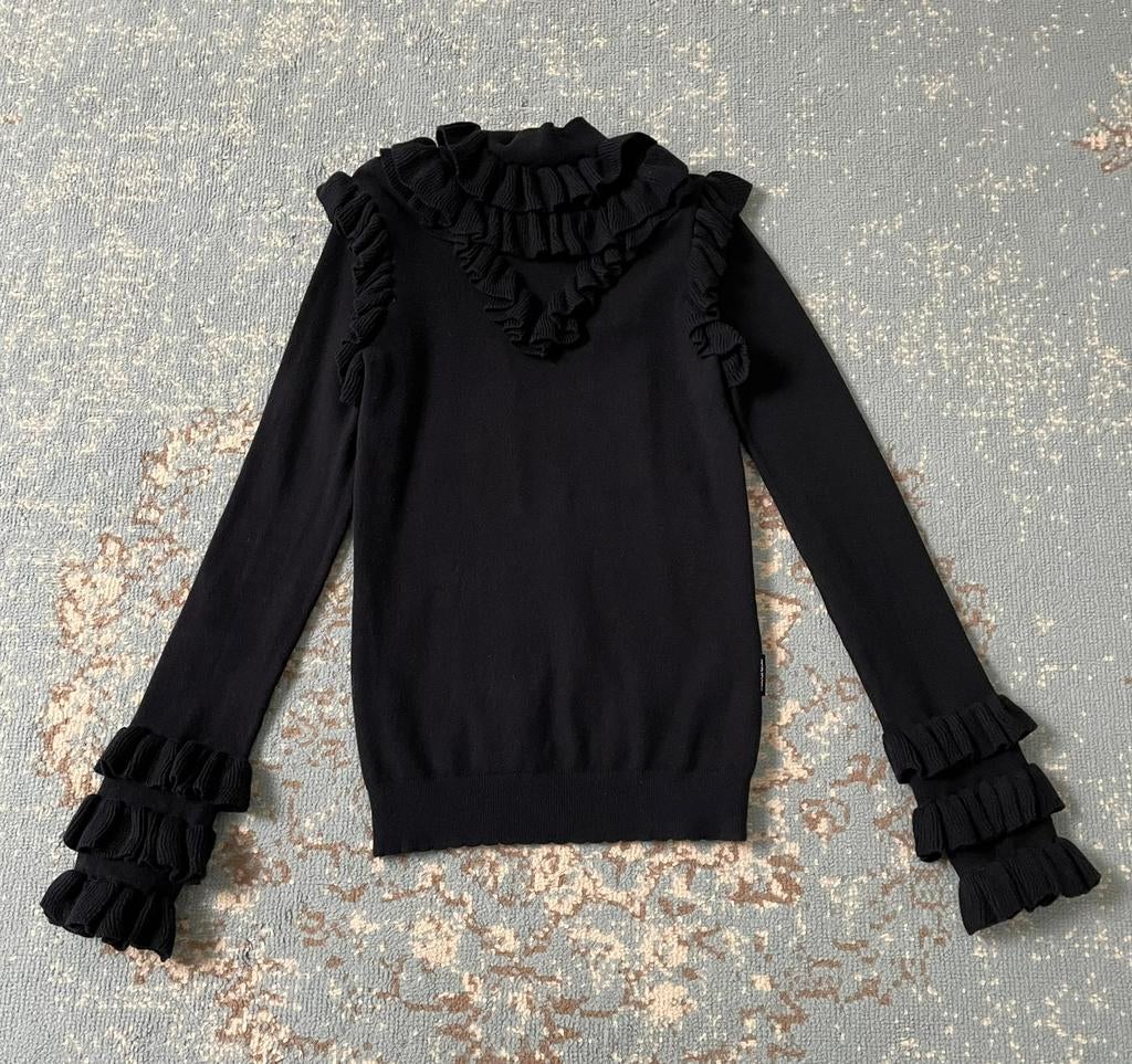 Reinders ruffle top maat XS. Rook- en huisdiervrij huis., Zwart, Ophalen of Verzenden, Zo goed als nieuw, Zonder mouw