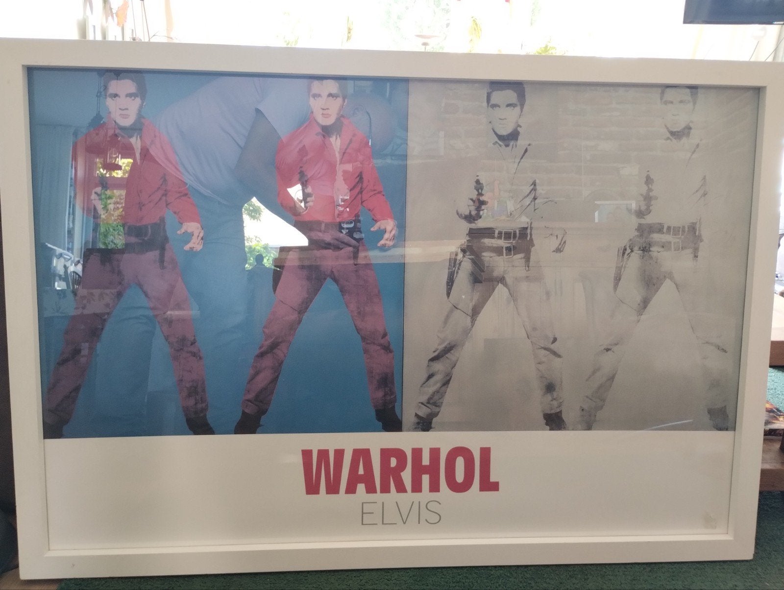 Warhol Elvis Pop Art Print - Ingelijst, Antiek en Kunst, Kunst | Schilderijen | Modern, Ophalen, Figuren, Papier/karton, Print