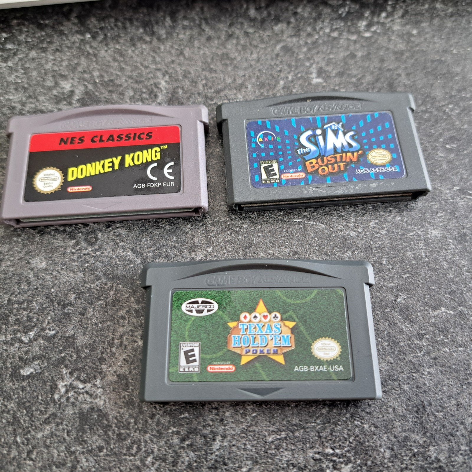 Game Boy Advanc Spellen: Donkey Kong, The Sims, Texas Hold'e, Gebruikt, 1 speler, Ophalen of Verzenden, Vanaf 3 jaar