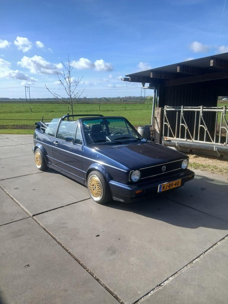 Volkswagen Golf 1.8 GL Cabriolet 1984 Blauw, Auto's, Volkswagen, Voorwielaandrijving, Zwart, 4 cilinders, Cabriolet