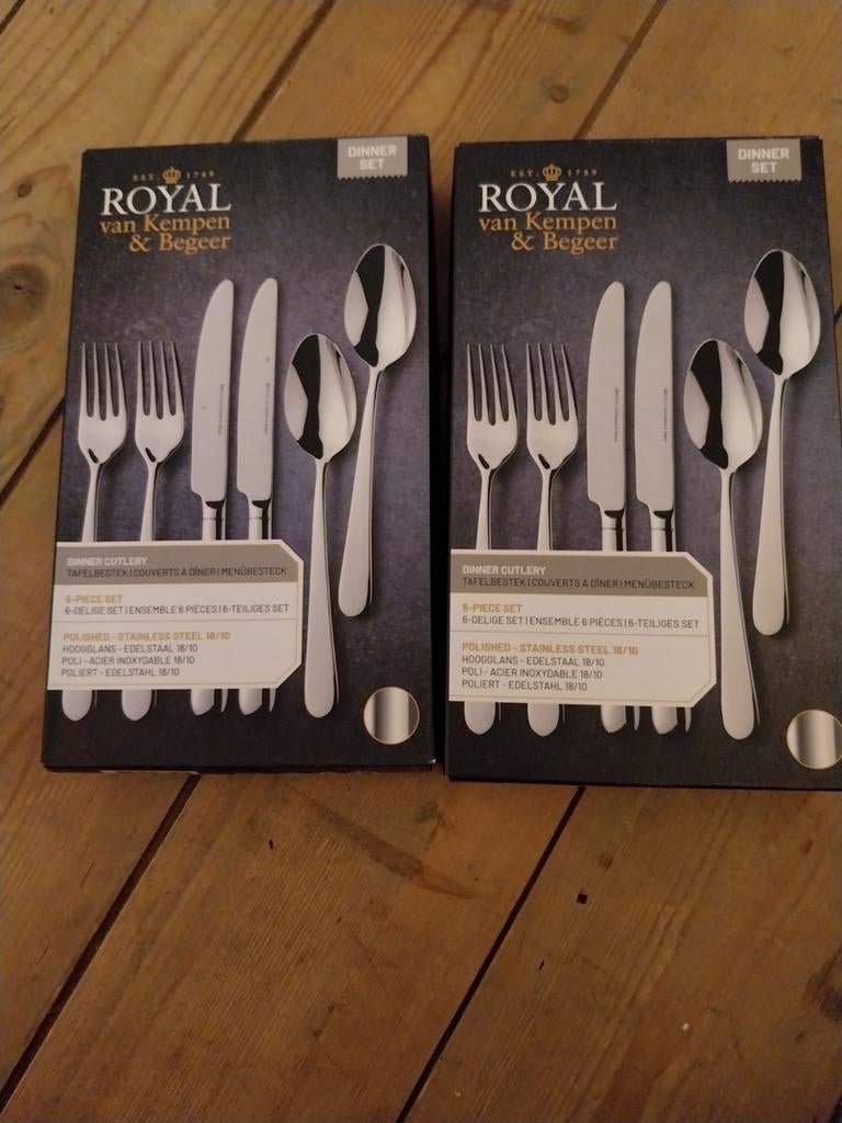 Royal van Kempen & Begeer Besteksets (2x diner, 1x serveer), Nieuw, Ophalen of Verzenden, Rvs of Chroom, Vaatwasserbestendig