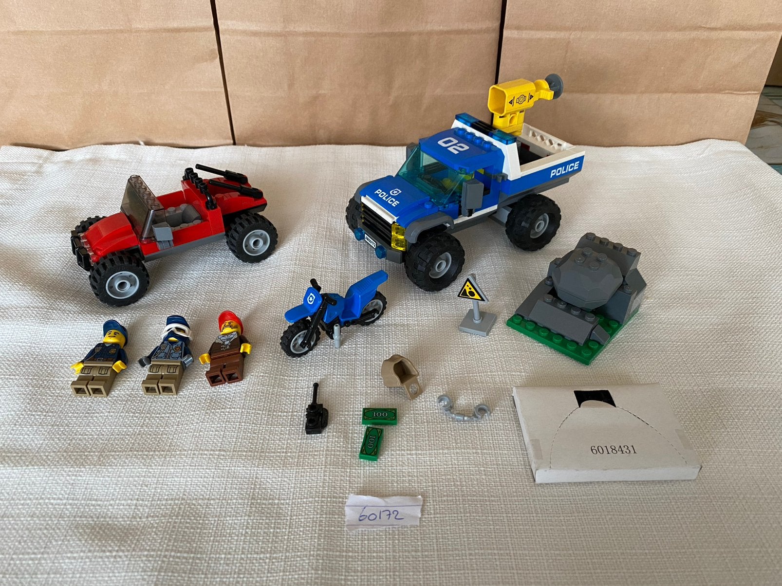 Lego 60172 Dirt Road Pursuit, Lego, Ophalen of Verzenden, Complete set, Compleet