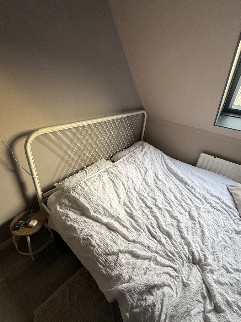 IKEA bed 160 frame, Ophalen, Gebruikt, Wit, Tweepersoons