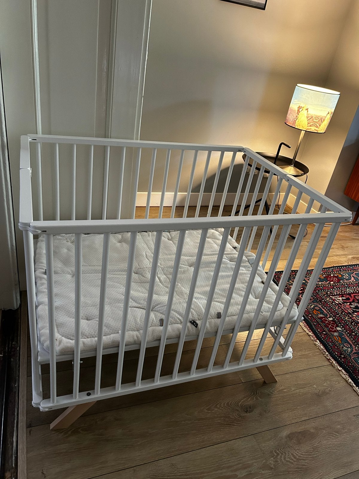 Cabino witte inklapbare box met boxkleed, Kinderen en Baby's, Boxen, Ophalen, Zo goed als nieuw, Rechthoekig, Boxkleed