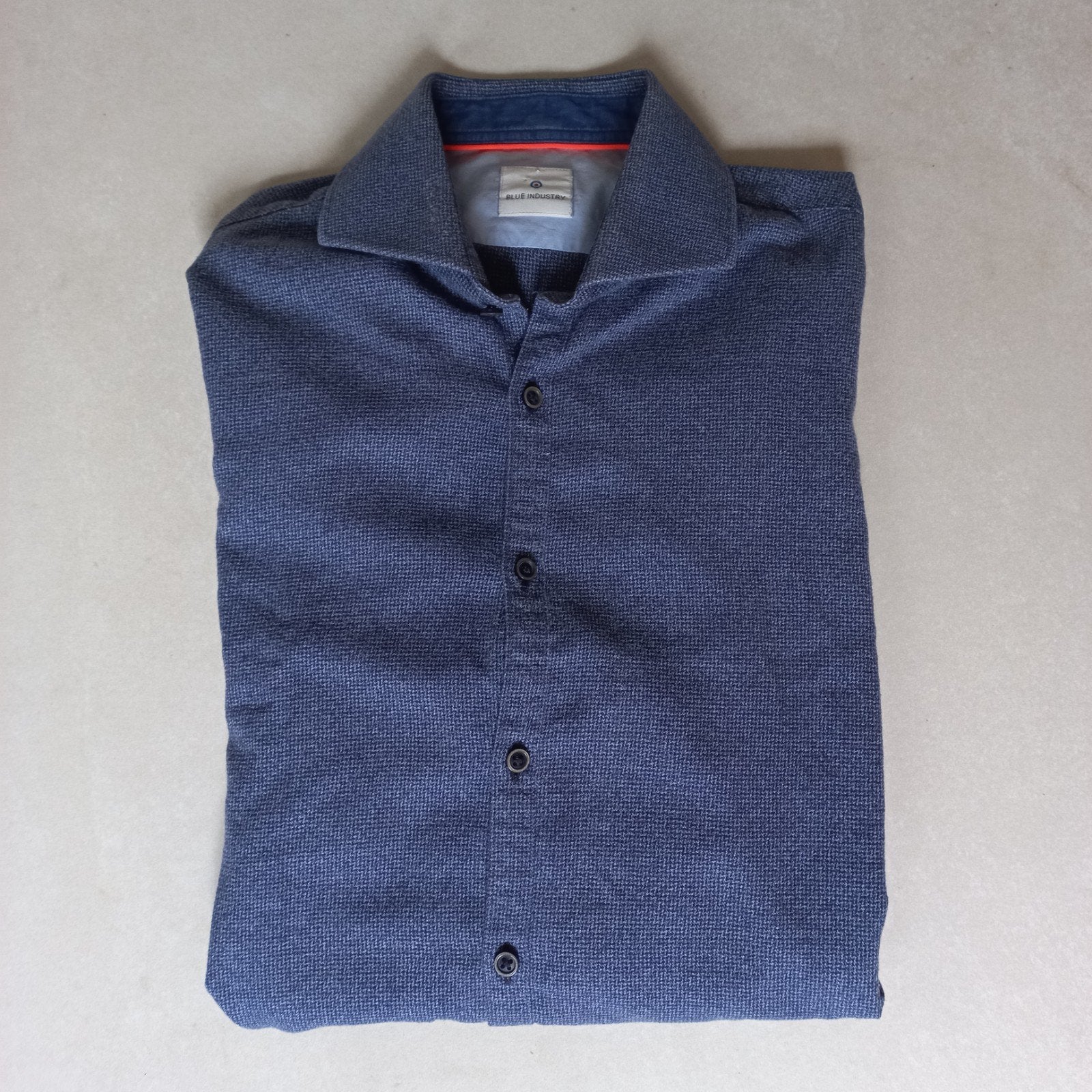 Stijlvol en zacht donkerblauw overhemd Blue Industry maat 40, Blue Industry, Blauw, Zo goed als nieuw, Halswijdte 39/40 (M)
