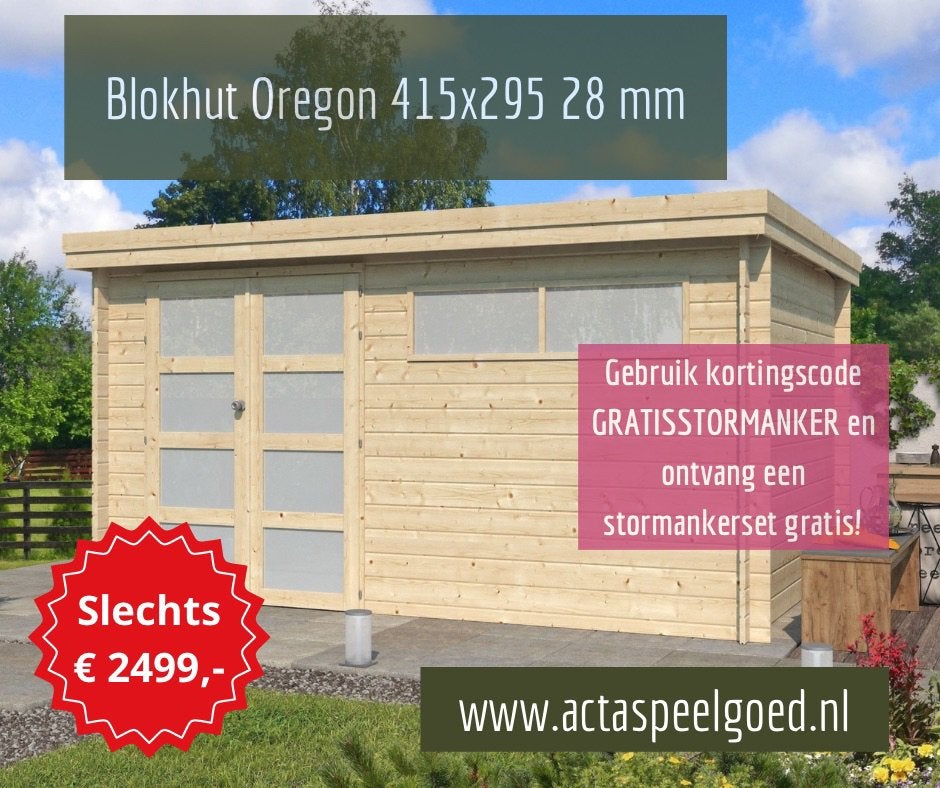 AANBIEDING | Berging Schuur Tuinhuis Blokhut  Oregon 415x295, 200 tot 400 cm, Tuinhuis, 250 tot 500 cm, Nieuw