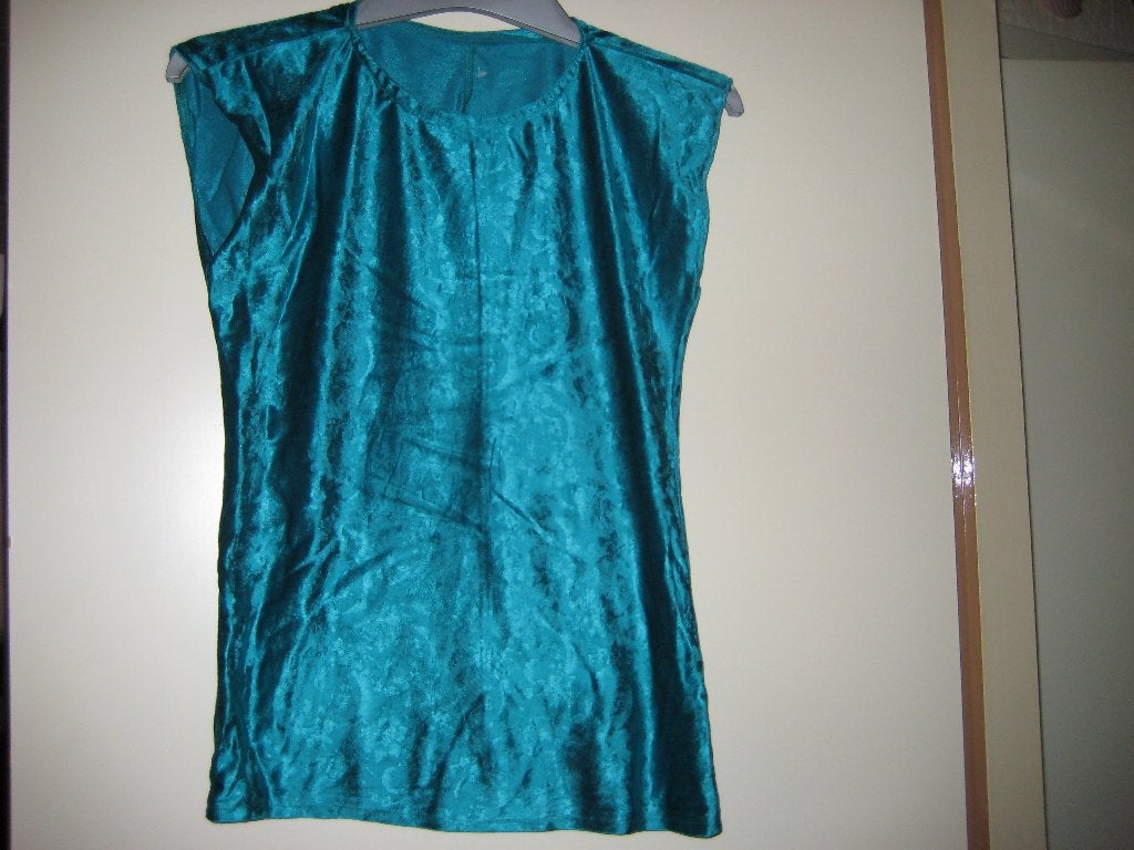 Turkoise top, 38, nikki-velour (2010-05-02), Ophalen of Verzenden, Zo goed als nieuw, Maat 38/40 (M), Zonder mouw