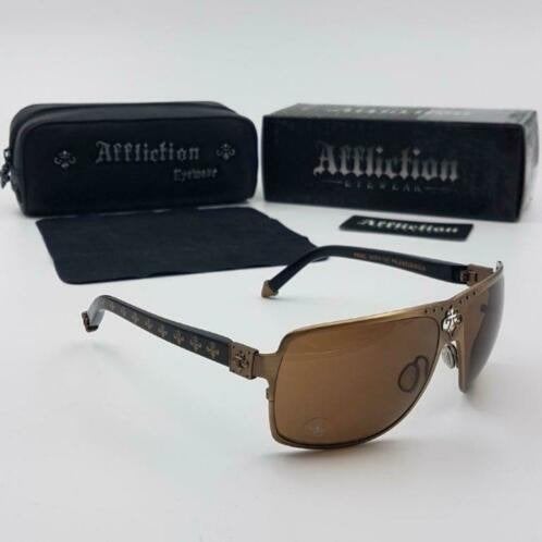 Zonnebril Affliction Rebel 64-14-130 Pale Gold, Gold, Overige merken, Zonnebril, Overige kleuren, Nieuw