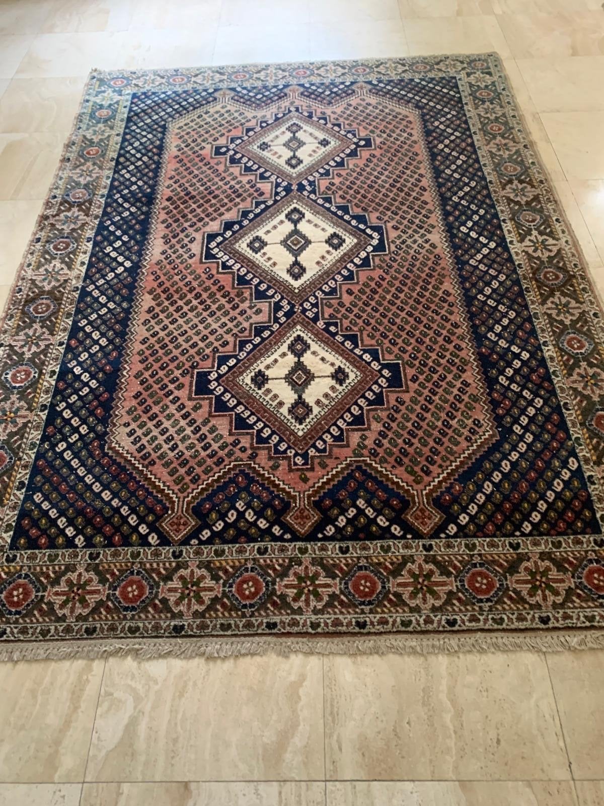 Perzisch tapijt 220x162 cm met certificaat, Ophalen, Gebruikt, 150 tot 200 cm, 200 cm of meer