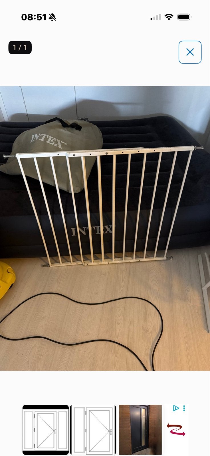 Wit metalen veiligheidshekje voor kinderen, Ophalen, Gebruikt, Metaal of IJzer, 115 cm of meer