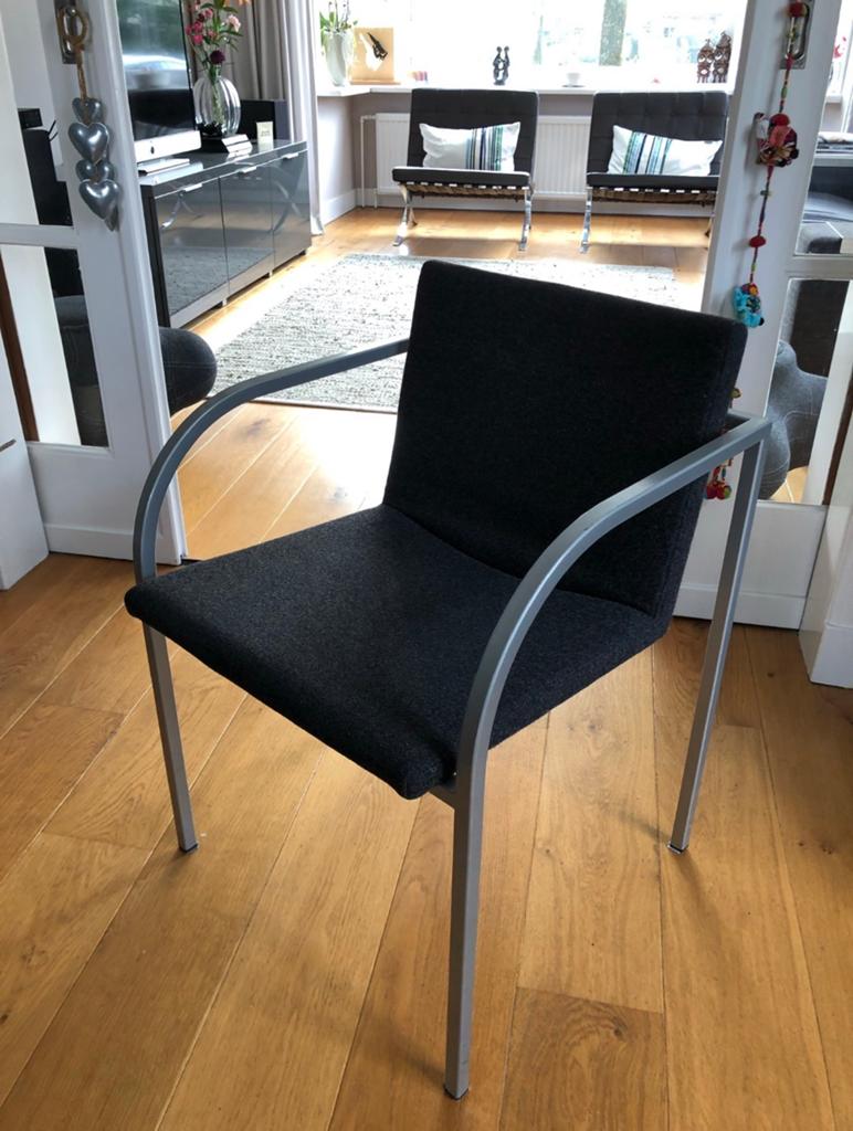 Opknapper: set van 6 Pastoe Box eetkamerstoelen, Ophalen, Gebruikt, Design, Metaal