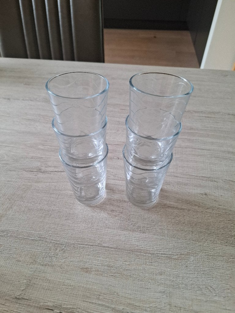 6 glazen, Ophalen, Zo goed als nieuw, Waterglas