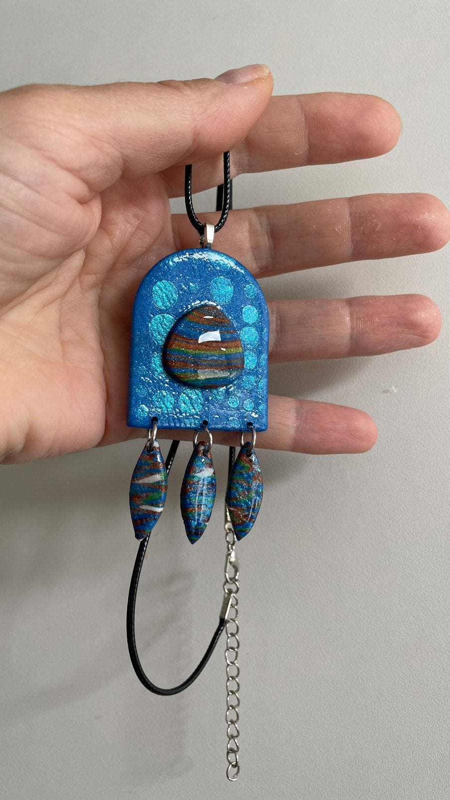 Unieke statement ketting, Ophalen of Verzenden, Nieuw, Blauw, Overige materialen