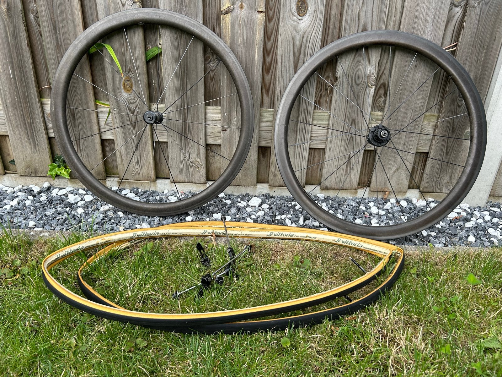 Giant SLR0 42mm Carbon Wielset met gebruikte tubes, Gebruikt, Racefiets, Carbon, Ophalen