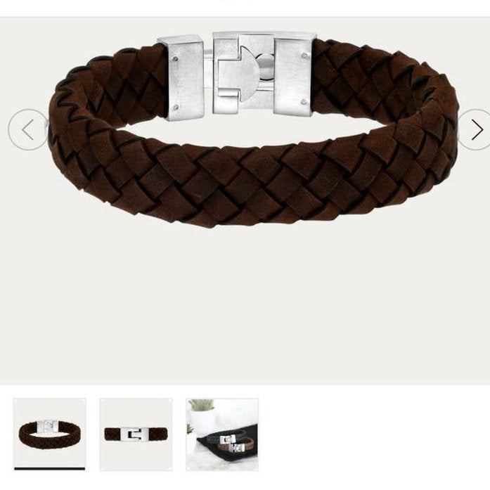 Lucardi heren armband leer, Ophalen of Verzenden, Nieuw, Bruin, Leer
