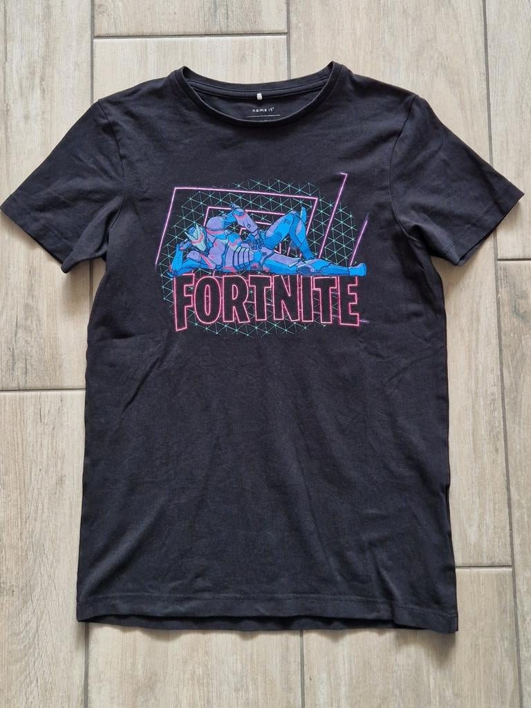 146/152 Zgan zwart Fortnite shirt, Jongen of Meisje, Ophalen of Verzenden, Zo goed als nieuw, Shirt of Longsleeve