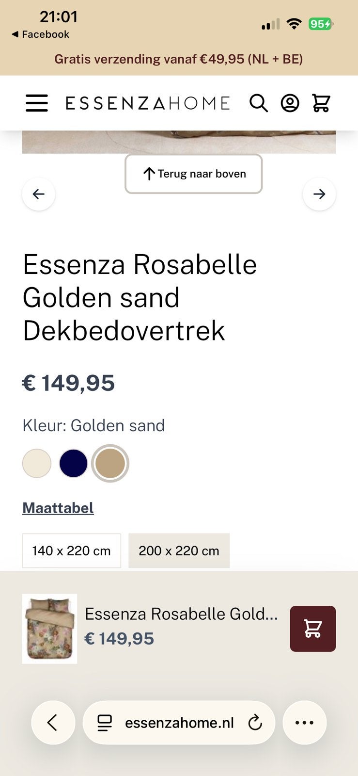 Essenza dekbedhoes volledig nieuw, Huis en Inrichting, Ophalen of Verzenden, Nieuw, Tweepersoons, Dekbedovertrek