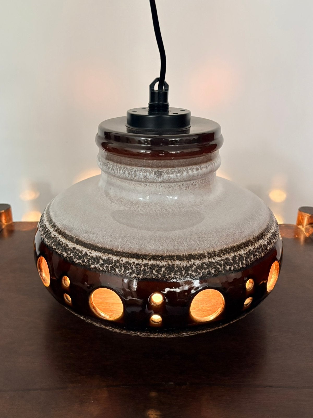 Vintage Herda Keramiek Hanglamp – Jaren 70 'Fat Lava', Ophalen of Verzenden, Keramiek