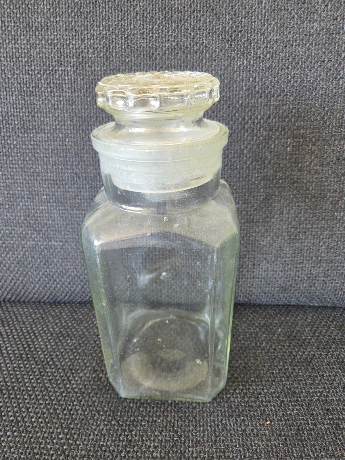 Vintage glazen voorraadpot met decoratieve deksel, Ophalen