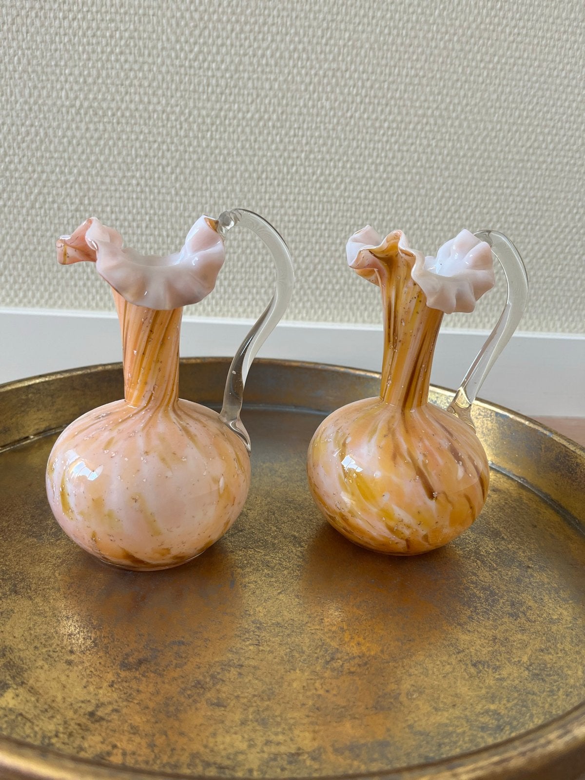 Set van 2 vintage Murano glazen vazen, Ophalen of Verzenden