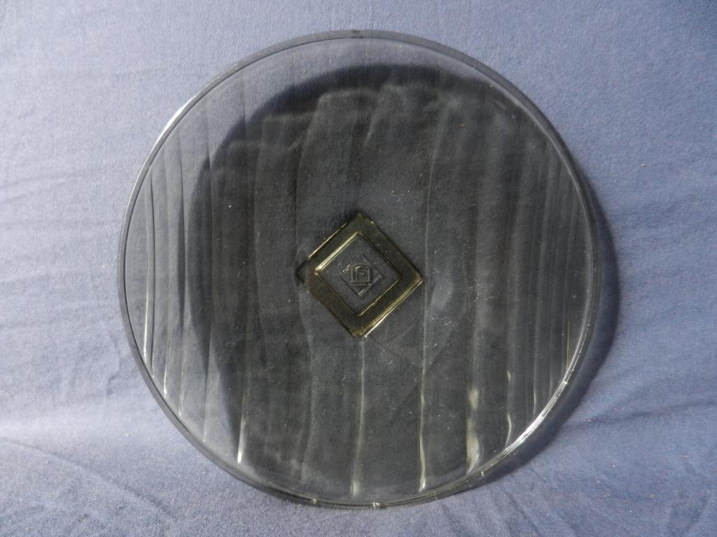 Copier Leerdam, glazen schaaltje servies Grijsviolet d. 20,1, Ophalen of Verzenden
