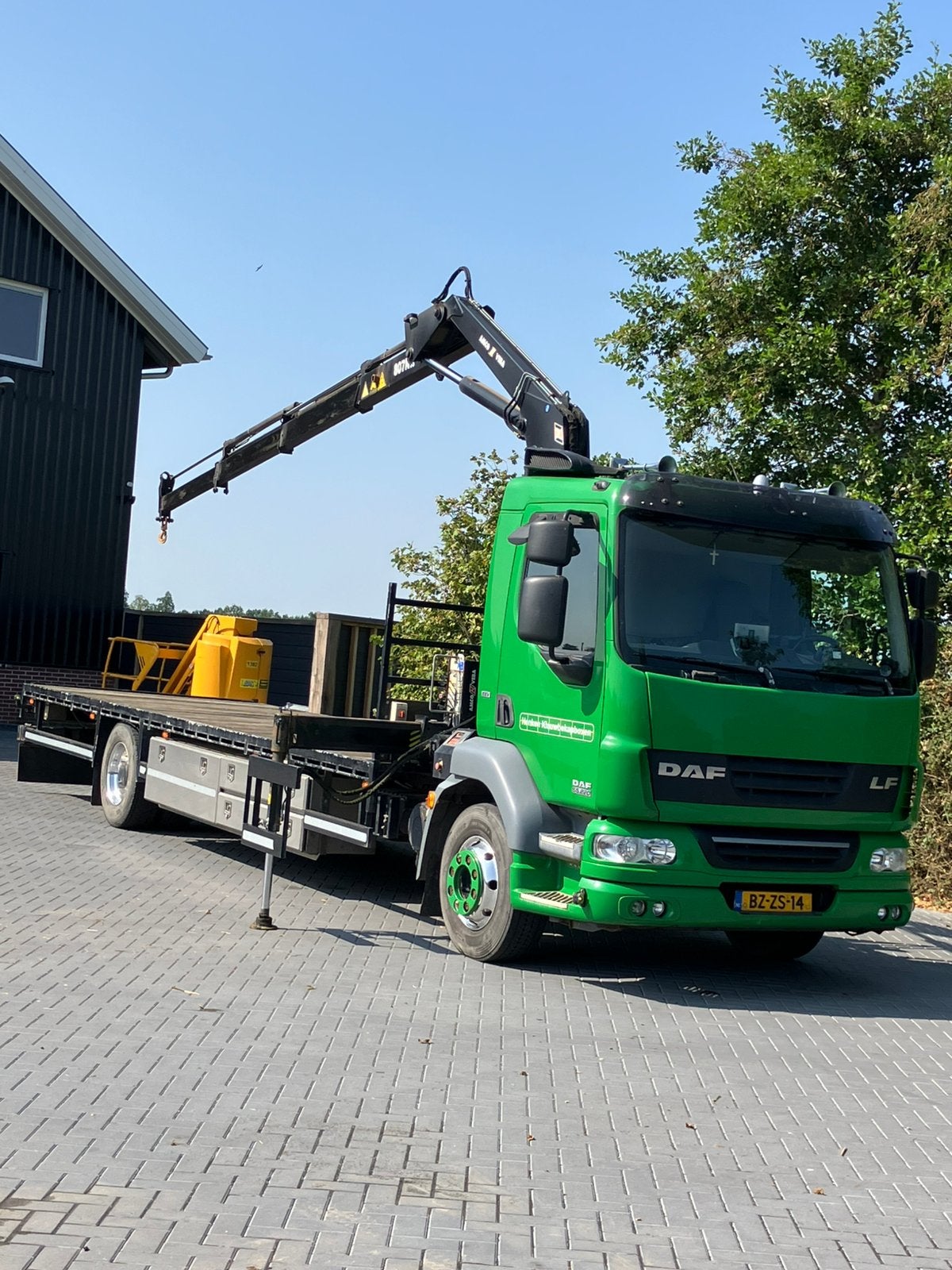 Daf LF 55.220 open laadbak kraan Amco Veba 807 3s, Auto's, Vrachtwagens, Automaat, Euro 5, Bedrijf, Diesel