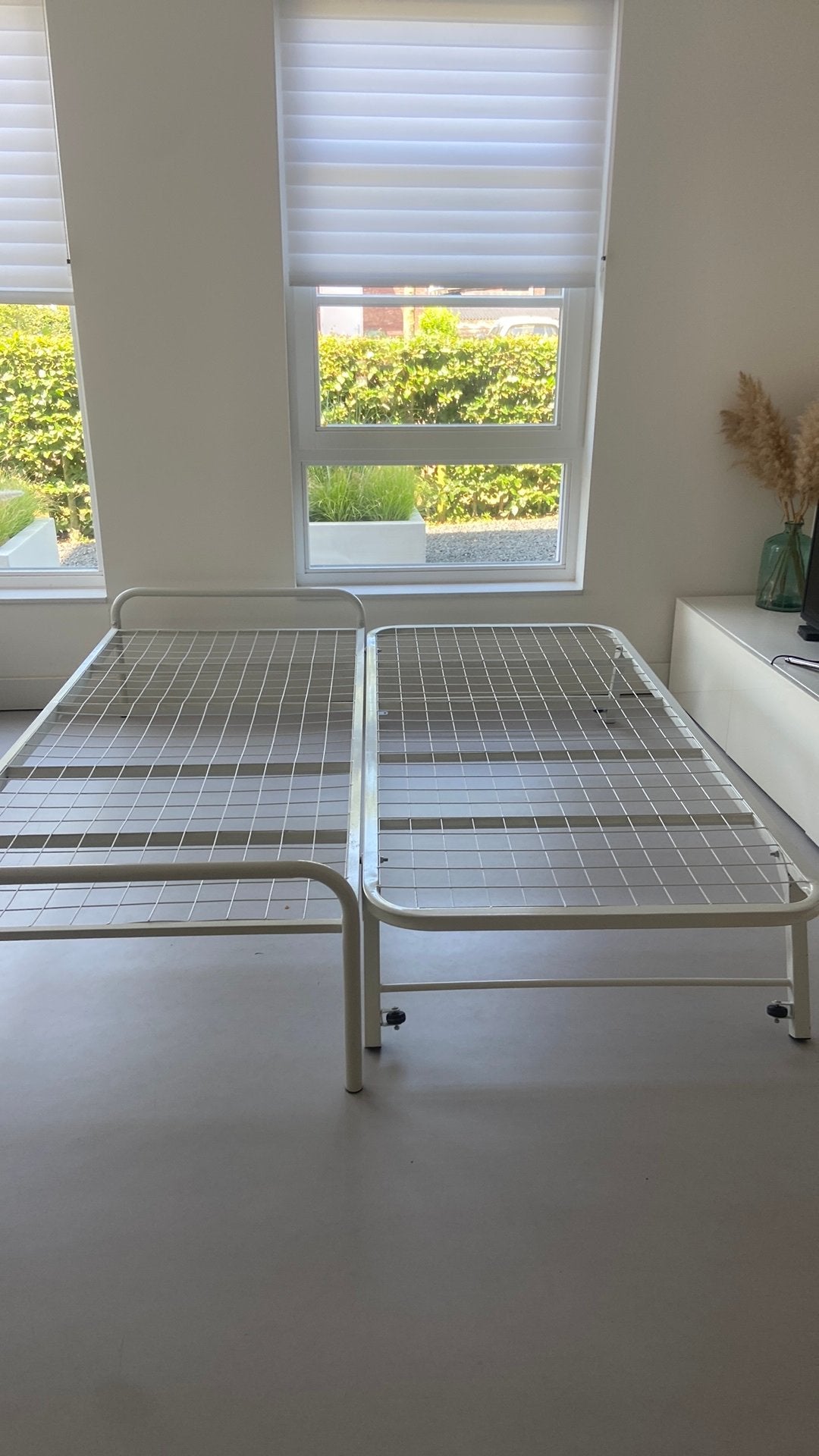 Gratis Onderschuifbed met raster bodem, Ophalen, 90 cm, Wit, Tweepersoons
