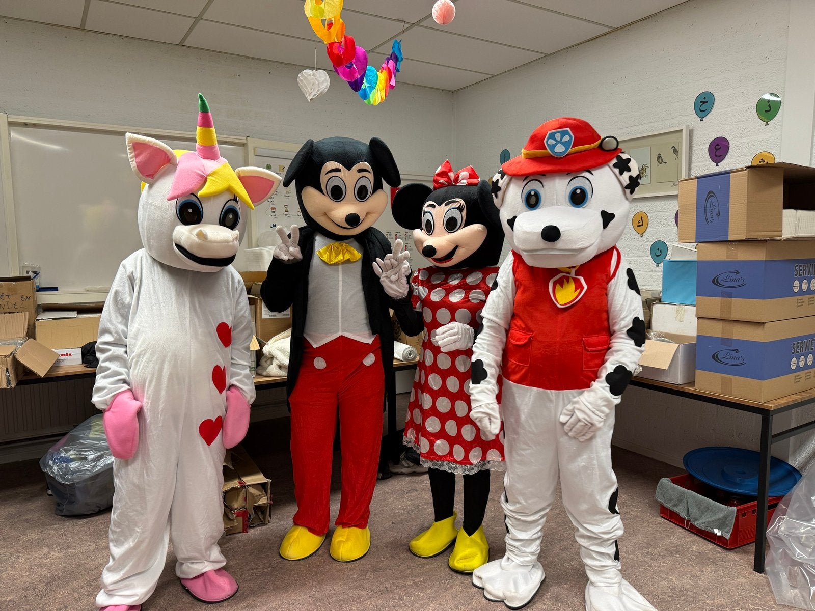 Mascotte Mickey Mouse & Minnie Mouse, Hobby en Vrije tijd, Ophalen of Verzenden, Zo goed als nieuw, Verjaardag