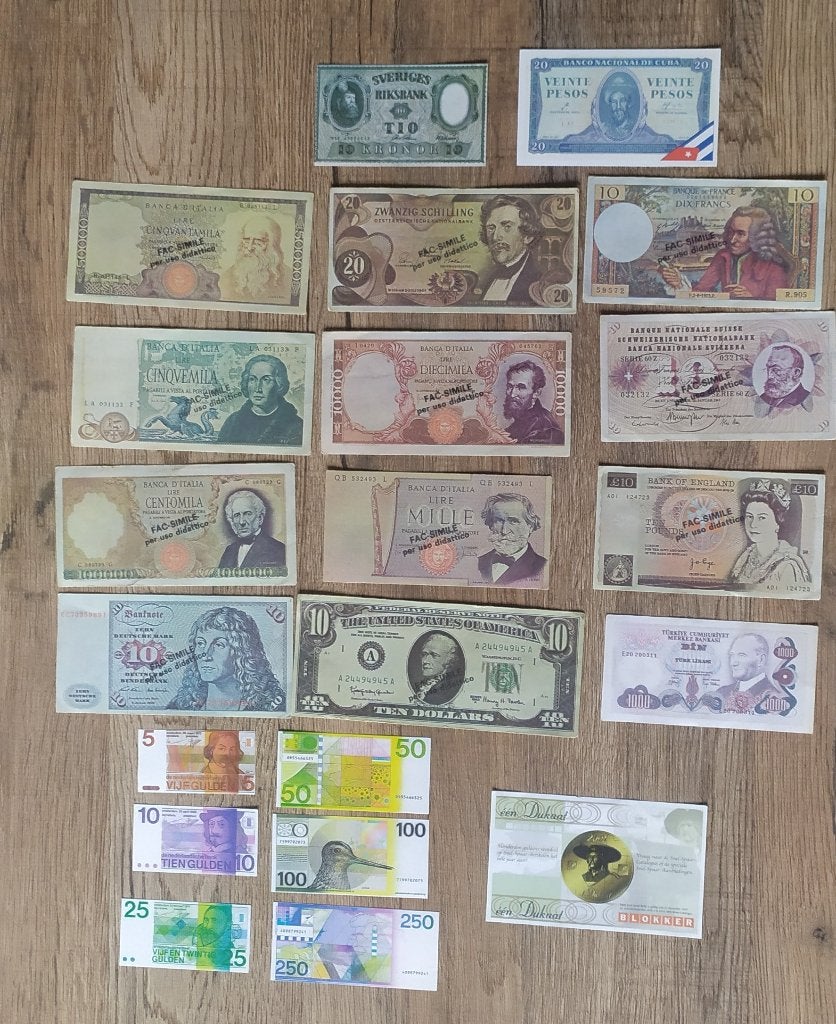Lot van 21 fantasie/reclamebiljetten, Postzegels en Munten, Munten en Bankbiljetten | Verzamelingen, Ophalen of Verzenden, Buitenland