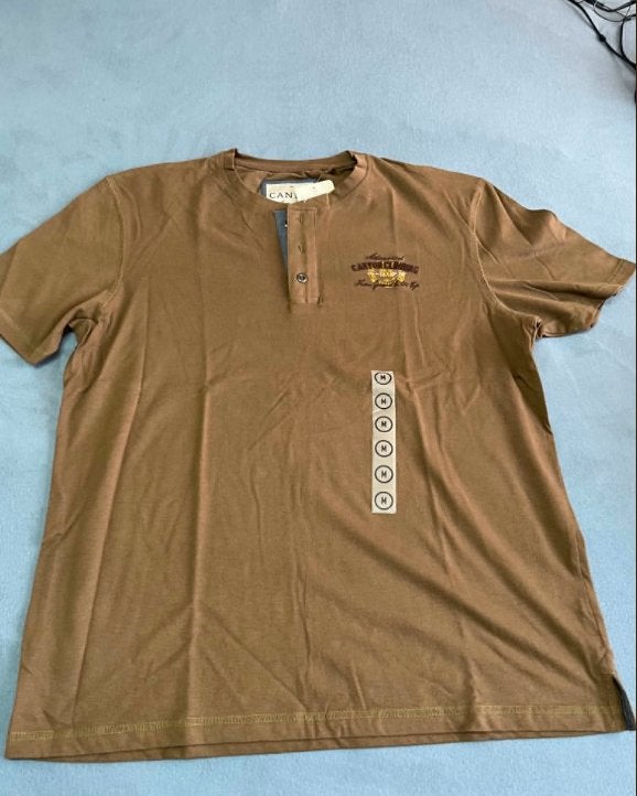 2 x C&A Heren t-shirt bruin, Kleding | Heren, T-shirts, Bruin, Maat 48/50 (M), Nieuw, C&A