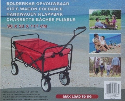Opvouwbaar BOLDERKAR EXTRA BREDE WIELEN Nieuwe Aktie prijs, Caravans en Kamperen, Bolderkarren, Ophalen, Opvouwbaar, Nieuw