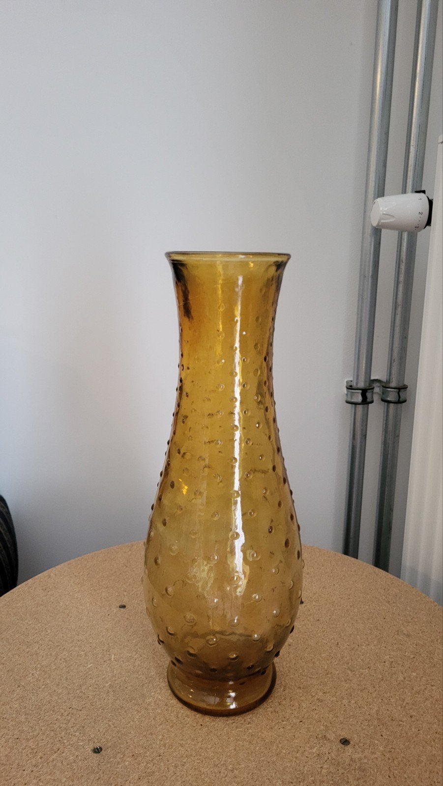 Vintage Amber Glazen Vaas met Bubbeltextuur, Antiek en Kunst, Antiek | Vazen, Ophalen
