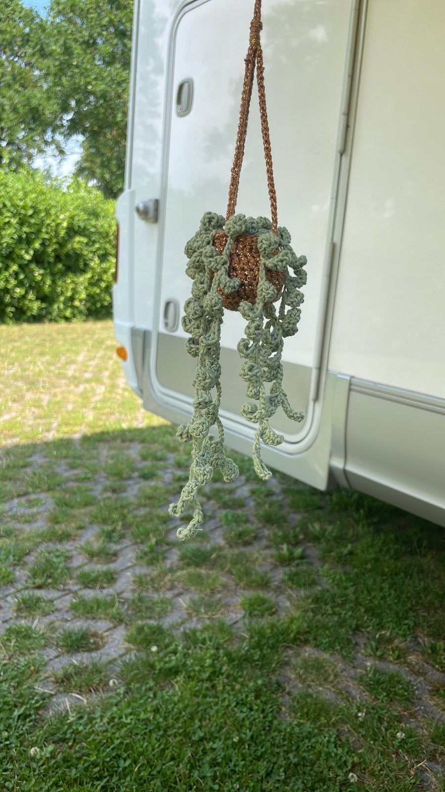 Gehaakt hangplantje voor camper camperbus campervan, Ophalen of Verzenden, Nieuw