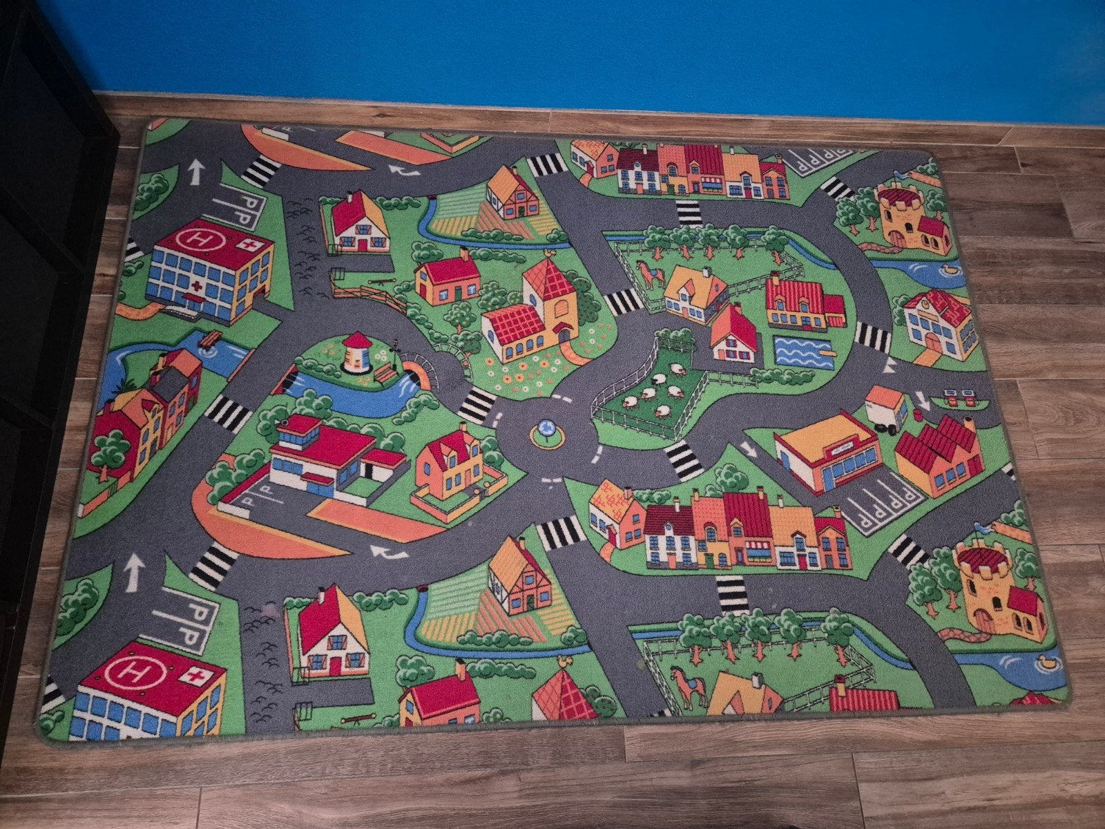 Speelkleed Little Village 140x200 - Dorp thema, Ophalen, Gebruikt