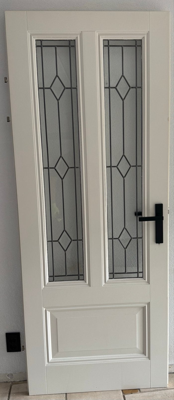 Binnendeur met glas in lood look, 85.5x211.5 cm, Ophalen, Gebruikt, 80 tot 100 cm, Binnendeur