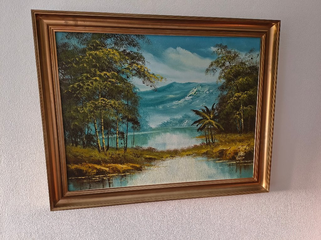 Schilderij in fraaie lijst, Ophalen, Doek, Realistisch, Landschap