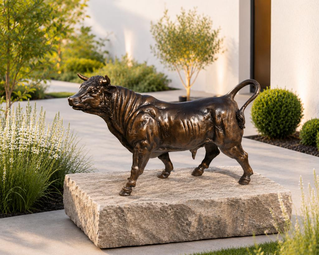 STIER / bronzen beeld, Tuin en Terras, Tuinbeelden, Dierenbeeld, Nieuw, Info@huisentuindecoratiemarie.nl, Huis en tuin decoratie marie