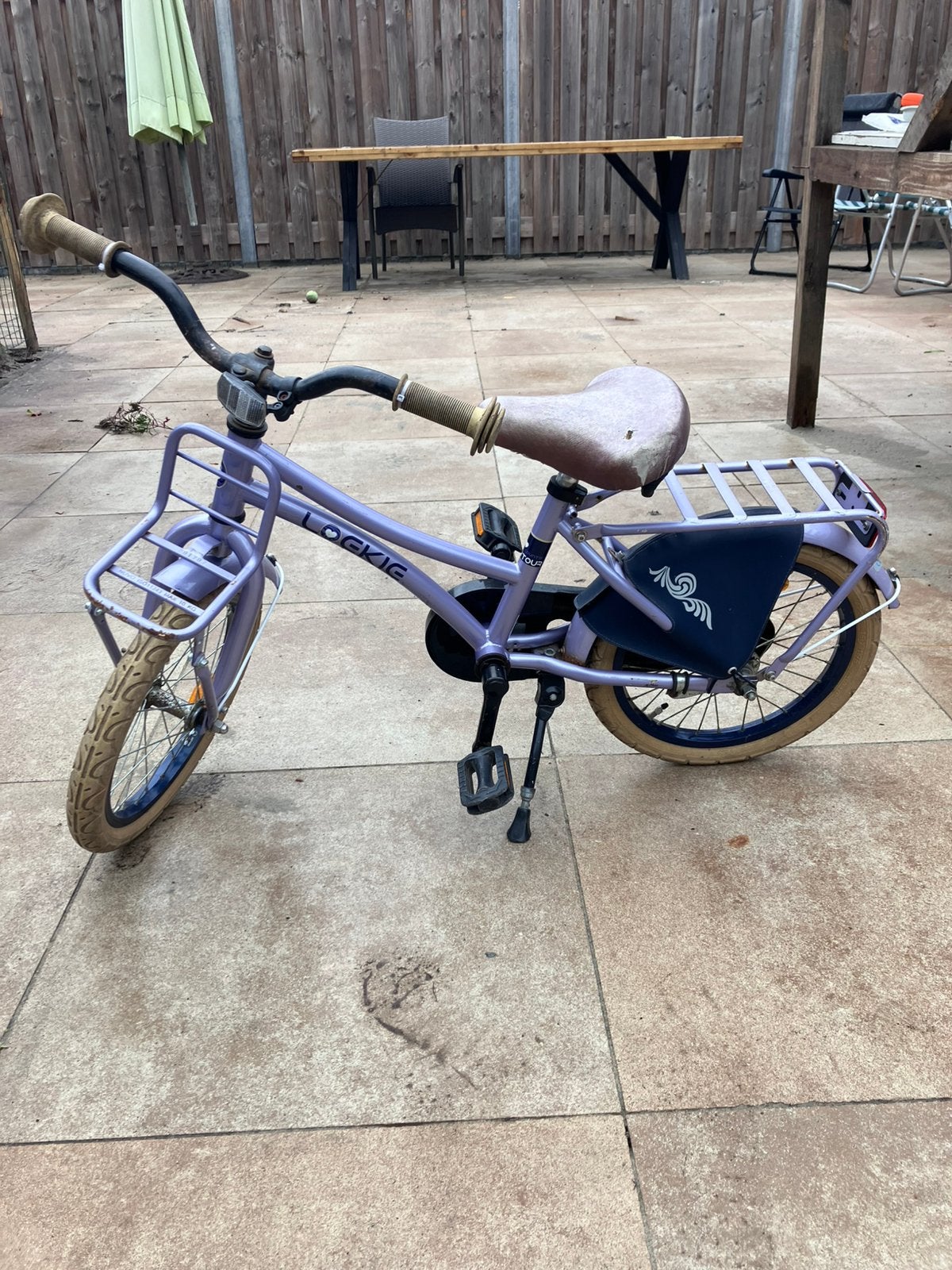 Loekie meidenfiets 16 inch, Ophalen, Gebruikt, Terugtraprem, 16 tot 20 inch