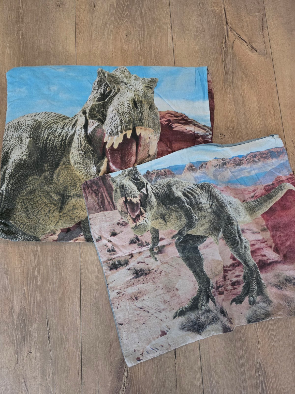 Dino Dekbedovertrek - T-Rex Design, Eenpersoons, Meerkleurig, Dekbedovertrek, Ophalen of Verzenden