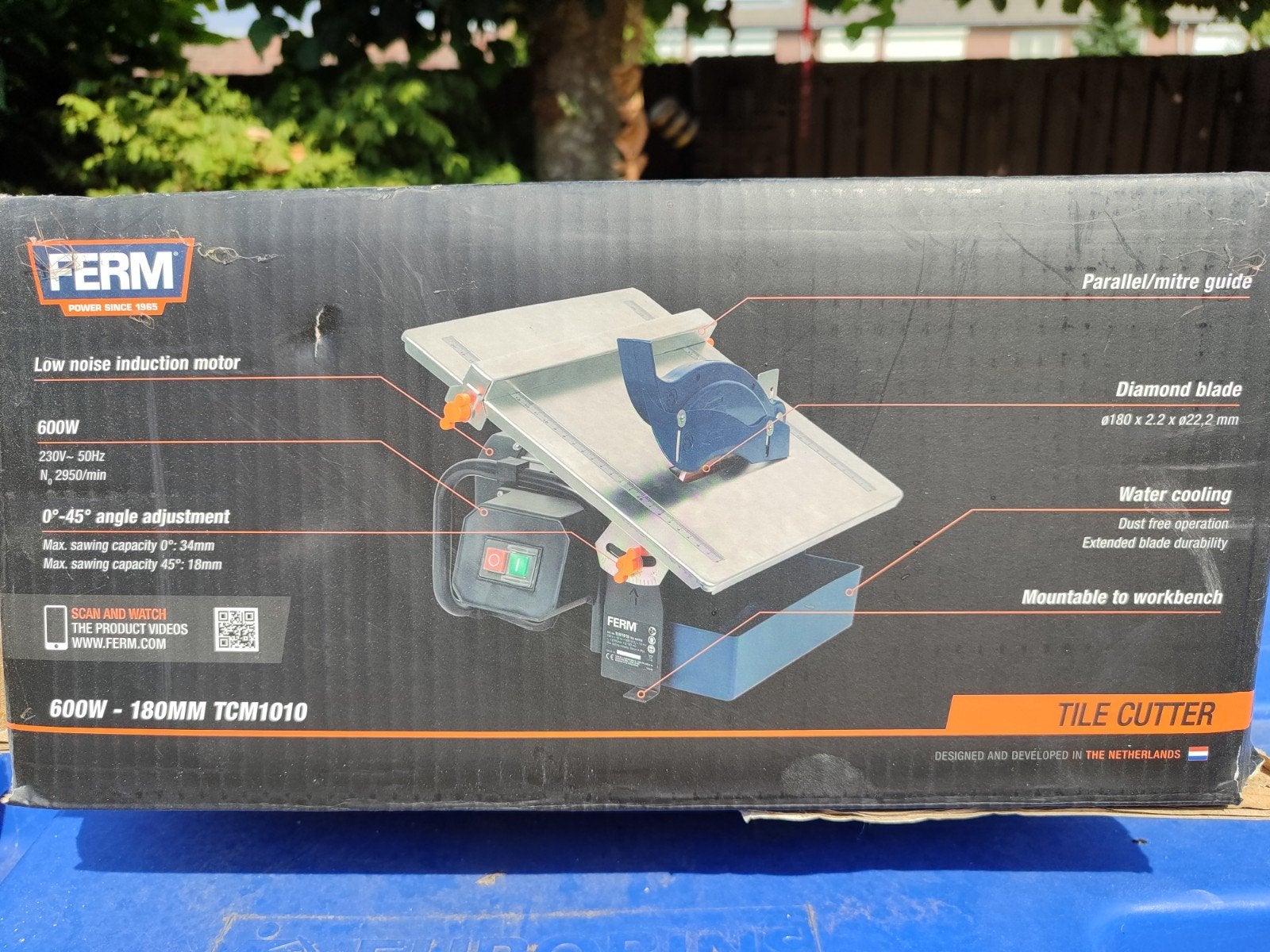Ferm TCM1010 Tegelzaag - 600W - Gebruikt, Ophalen, Gebruikt, Overige typen, 600 tot 1200 watt