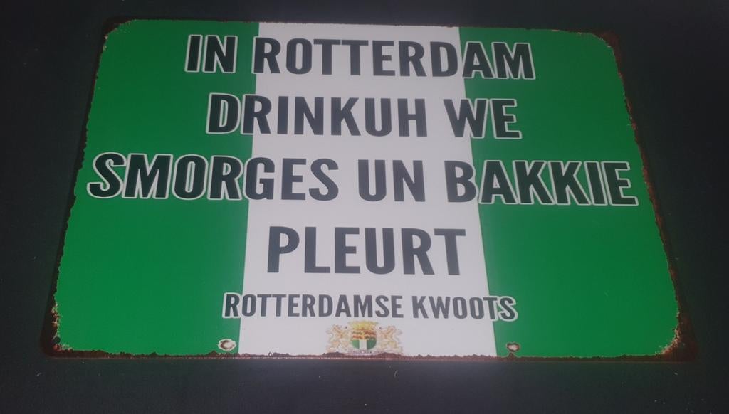 Wandbord met een afbeelding van rotterdamse tekst., Ophalen of Verzenden, Nieuw