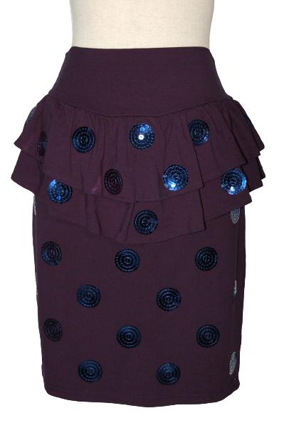 Juffrouw Jansen pailletten rok, blauw/paars Mt. S, Zo goed als nieuw, Maat 36 (S), Verzenden, Blauw
