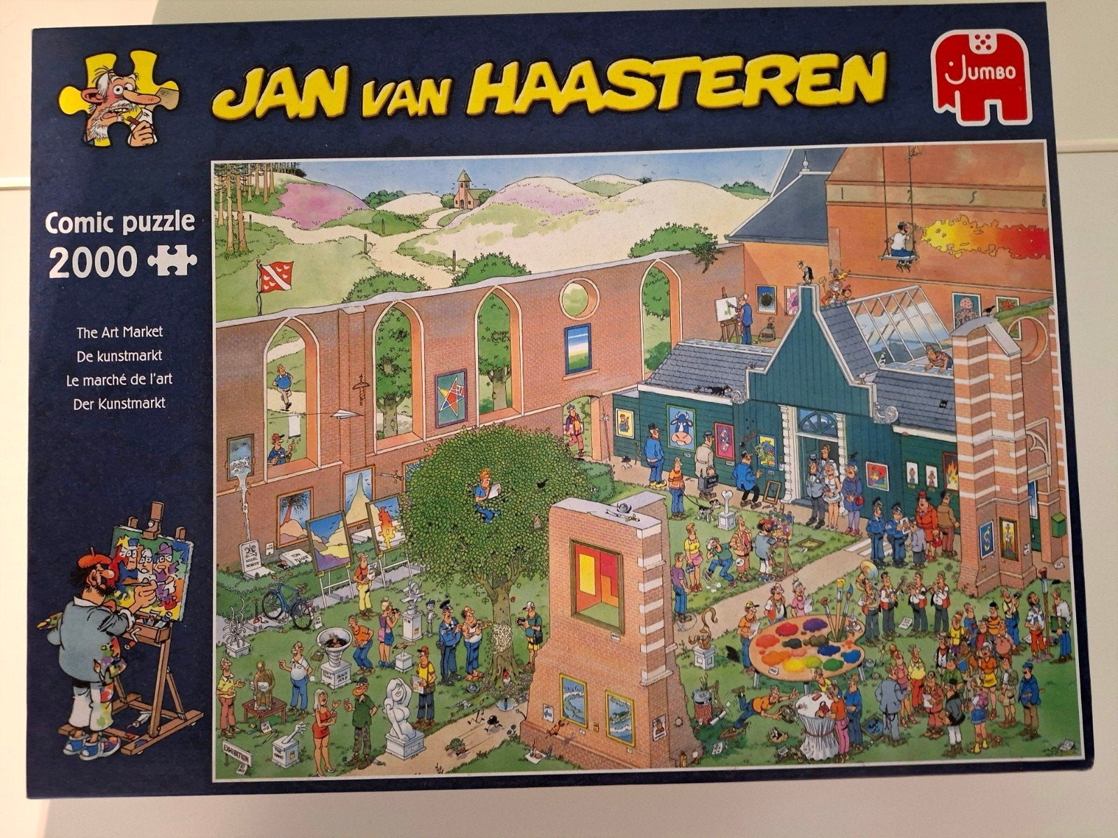 Jan van Haasteren - De Kunstmarkt - 2000 stukjes, Ophalen of Verzenden, Meer dan 1500 stukjes, Zo goed als nieuw, Legpuzzel