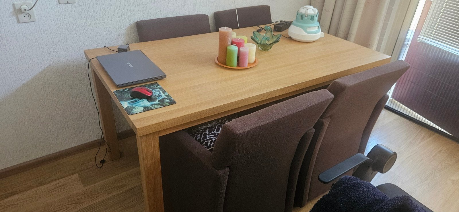 Eettafel met 4 stoelen, Huis en Inrichting, Tafels | Eettafels, Ophalen of Verzenden, Rechthoekig, 50 tot 100 cm