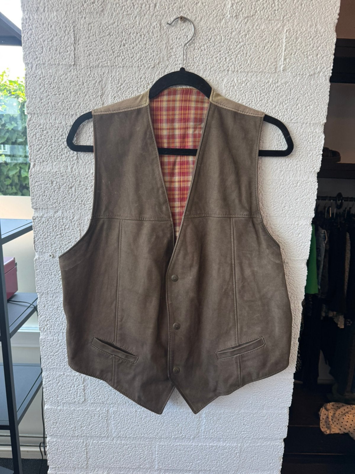 Vintage gilet heren maat L, Ophalen of Verzenden, Zo goed als nieuw, Bruin