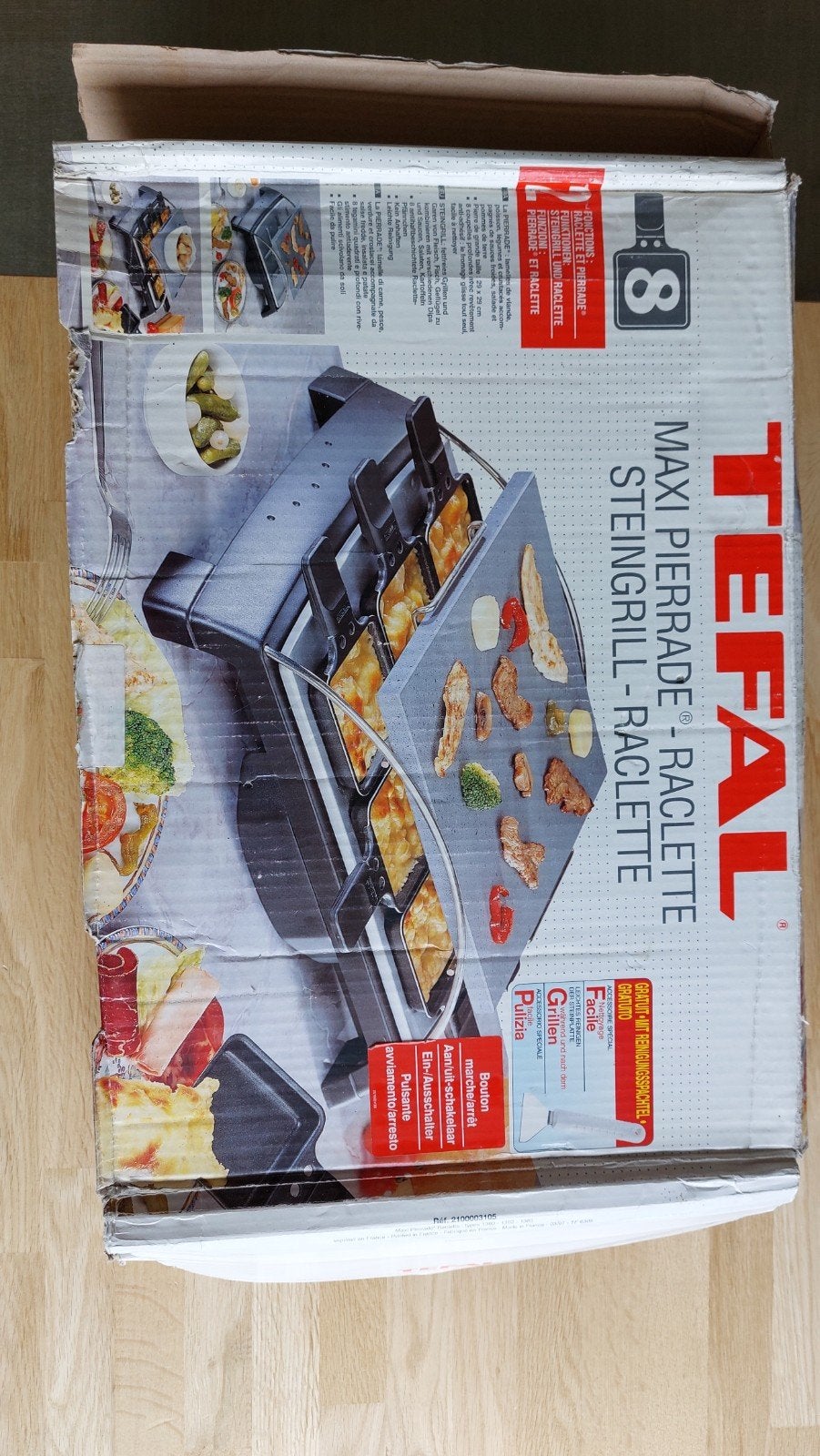 Tefal raclette, gourmet/steengrill., Witgoed en Apparatuur, Gourmetstellen, Ophalen, Gebruikt, 8 personen of meer