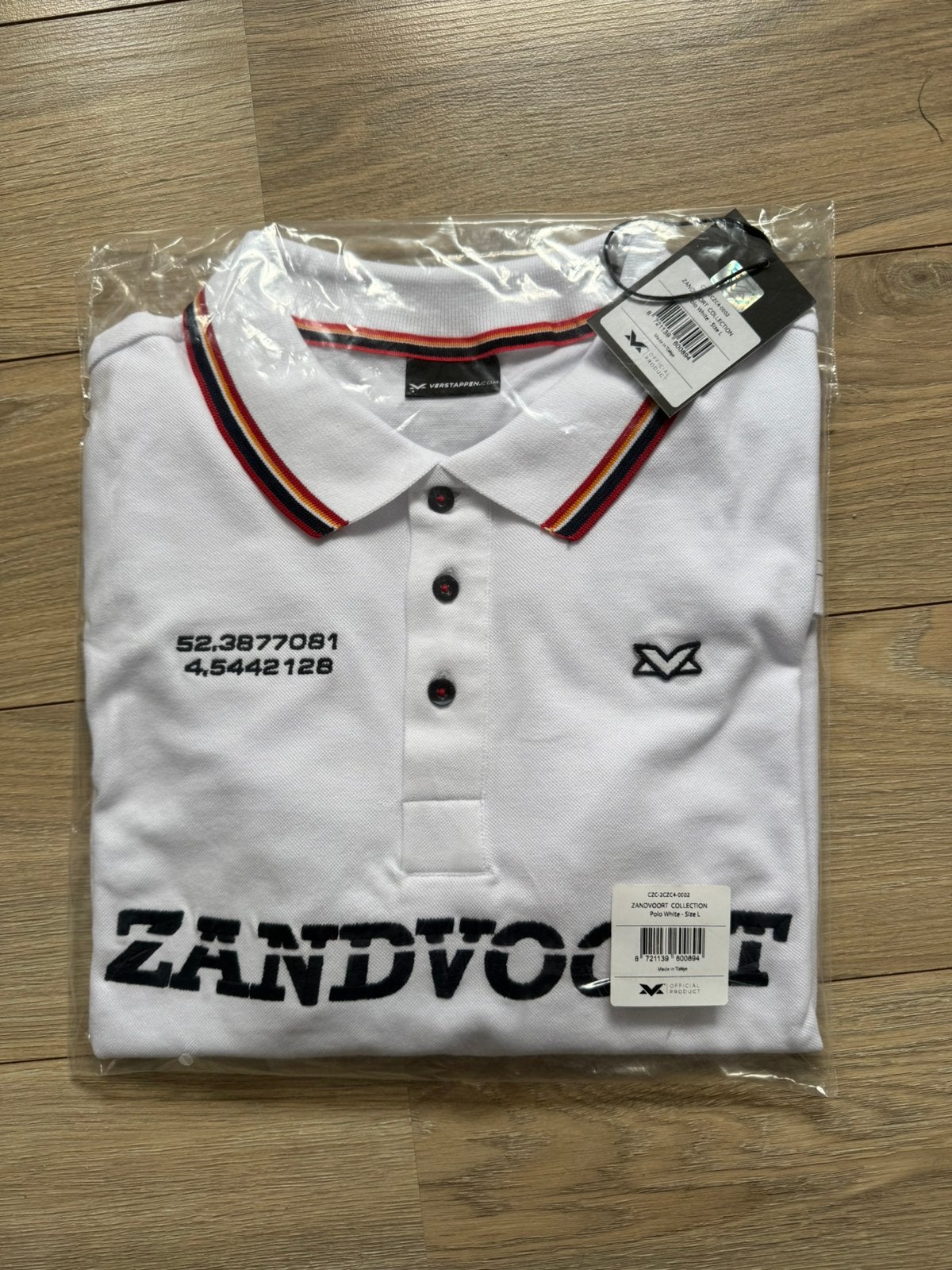 F1 GP Zandvoort Max Verstappen polo, maat L: ALLEEN AFHALEN, Kleding | Heren, Polo's, Ophalen, Nieuw, Maat 52/54 (L), Wit
