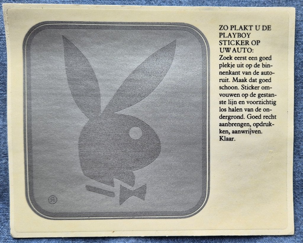 Orginele Bunny Playboy logo autosticker (Jaren'80) Vintage, Ophalen of Verzenden, Nieuw, Merk