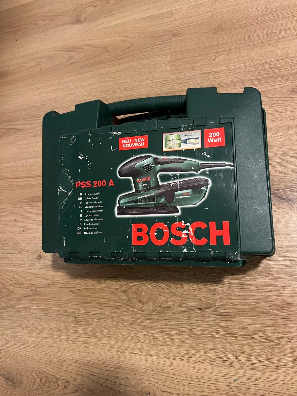 Bosch PSS 200 A vlakschuurmachine met koffer, Ophalen, Gebruikt, Minder dan 600 watt, Vlakschuurmachine