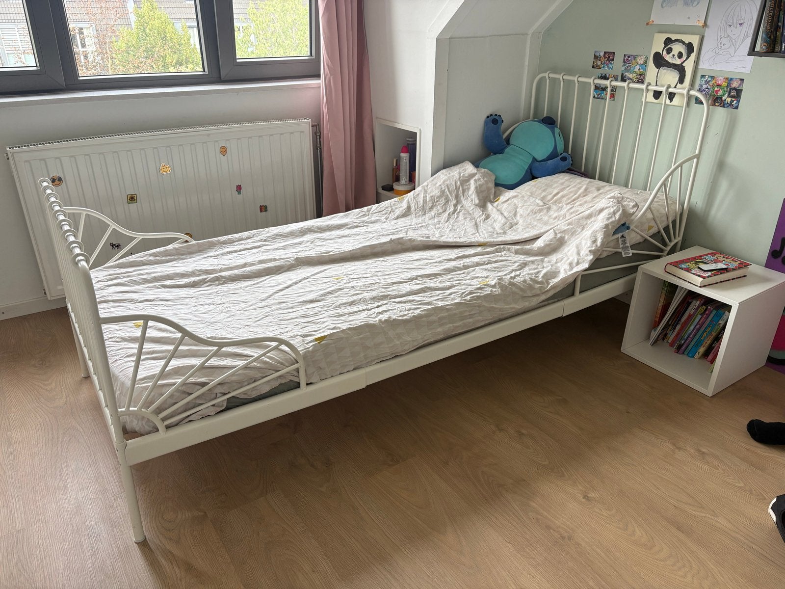 IKEA Minnen uitschuifbaar meegroeibed 80x200 met lattenbodem, Huis en Inrichting, Slaapkamer | Bedden, Ophalen, Verstelbaar, Eenpersoons